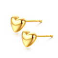 Forever Star Real 18k Yellow Gold Heart Earring